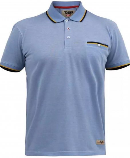 D555 Talbot Pique with Jacquard Collar Polo Shirt Blue - Koszulki polo - Koszulki Polo 2XL-8XL