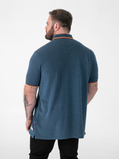 D555 Harvey Pique with Jacquard Collar & Cuffs Polo Teal - Koszulki polo - Koszulki Polo 2XL-8XL