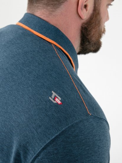 D555 Harvey Pique with Jacquard Collar & Cuffs Polo Teal - Koszulki polo - Koszulki Polo 2XL-8XL
