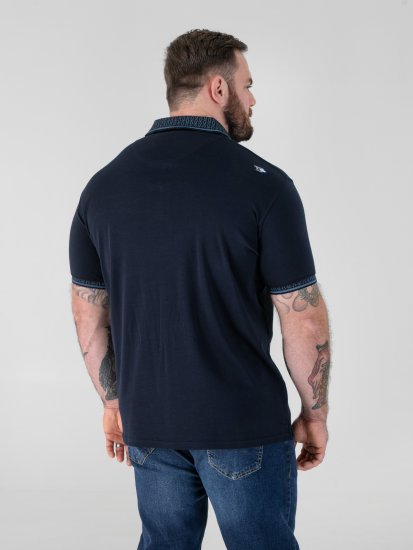 D555 Barret Interlock Jacquard Collar & Cuffs Polo Navy - Koszulki polo - Koszulki Polo 2XL-8XL