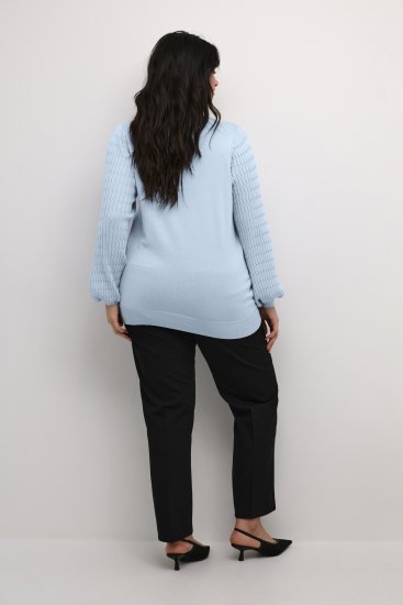 Kaffe Curve Lini Knit Sweter Celestial Blue - Bluzy & bluzy z kapturem - 