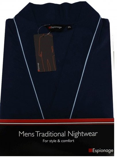 Espionage PJ091 Lightweight Bathrobe Navy - Szlafroki/ręczniki - Szlafroki 2XL-10XL
