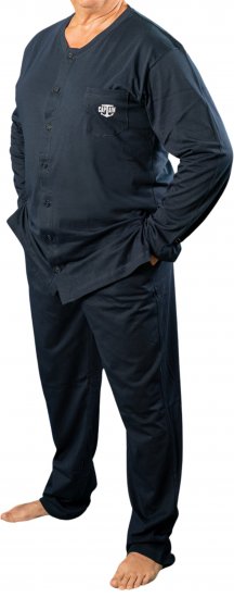 20 Nodi Tramontana Long Pajamas with Buttons Pockets and Side Slits - Bielizna & stroje kąpielowe - Bielizna & Stroje kąpielowe 2XL-8XL