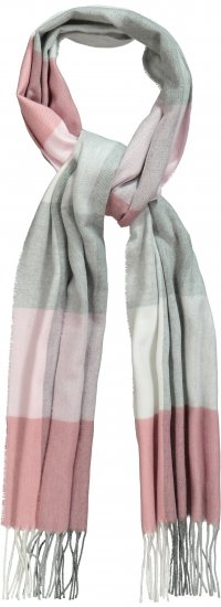 Ulla Popken Woven Check Print Scarf Dark Pink - Akcesoria - 