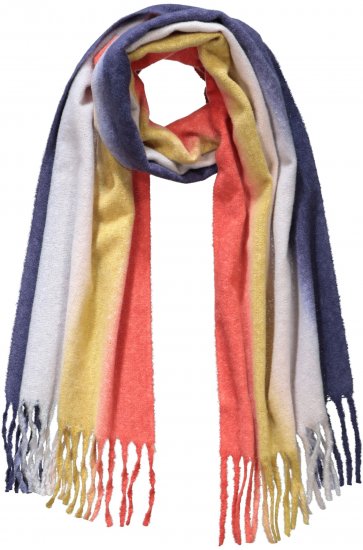 Ulla Popken Ombre Rainbow Stripe Scarf Night Blue - Akcesoria - 