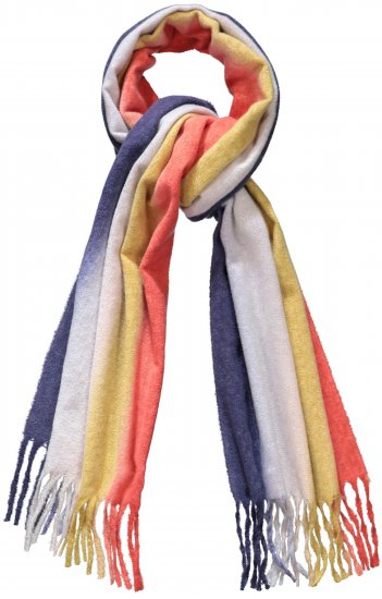 Ulla Popken Ombre Rainbow Stripe Scarf Night Blue - Akcesoria - 