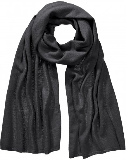 Ulla Popken Virgin Wool Cashmere Mix Scarf Black - Akcesoria - 