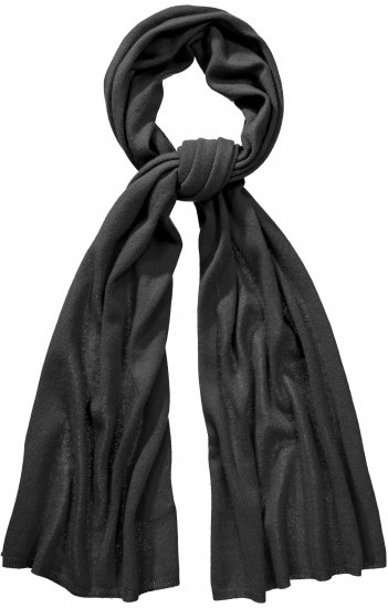 Ulla Popken Virgin Wool Cashmere Mix Scarf Black - Akcesoria - 