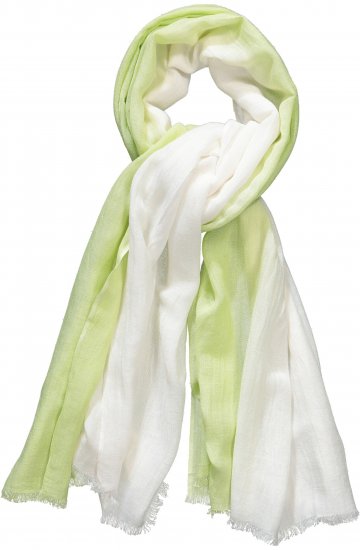 Ulla Popken Ombre Linen Blend Scarf Lime Green - Akcesoria - 