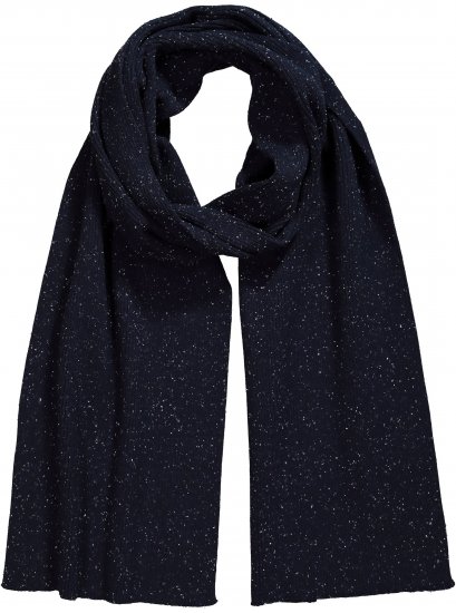 Ulla Popken Textured Speckled Scarf Navy - Akcesoria - 