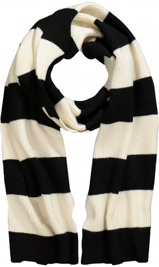Ulla Popken Ribbed Striped Scarf Snow White - Akcesoria - 