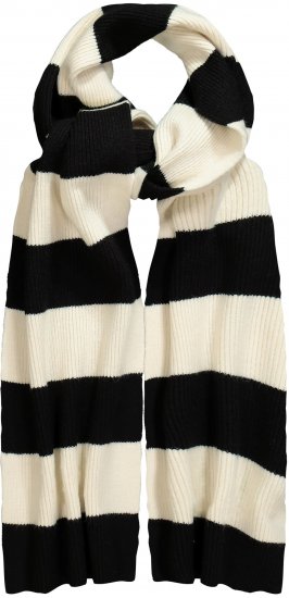 Ulla Popken Ribbed Striped Scarf Snow White - Akcesoria - 