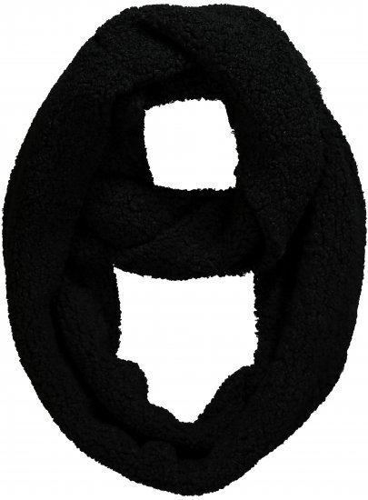 Ulla Popken Teddy Fleece Infinity Scarf Black - Akcesoria - 