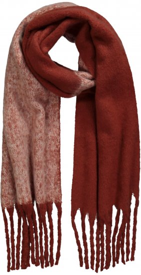 Ulla Popken Fringed Edge Boucle Scarf Orange - Akcesoria - 