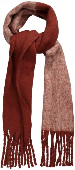 Ulla Popken Fringed Edge Boucle Scarf Orange - Akcesoria - 
