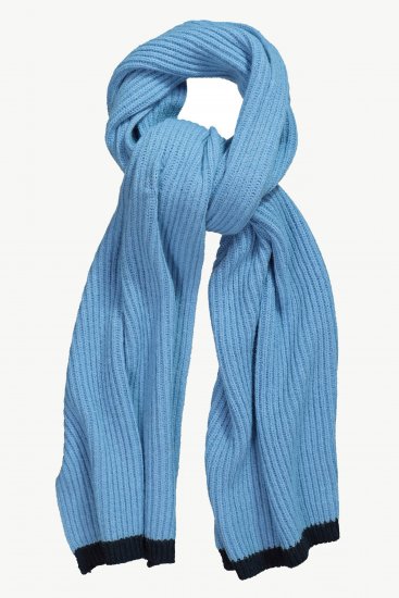 Ulla Popken Two Tone Knit Scarf Light Cornflower - Akcesoria - 