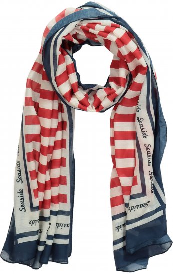 Ulla Popken Mix Stripe Scarf Forest Green - Akcesoria - 