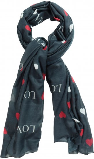 Ulla Popken Love Lightweight Scarf Navy - Akcesoria - 