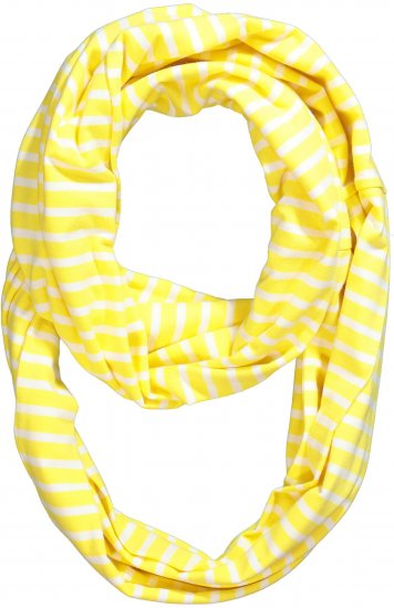 Ulla Popken Striped Infinity Scarf Lemon Yellow - Akcesoria - 