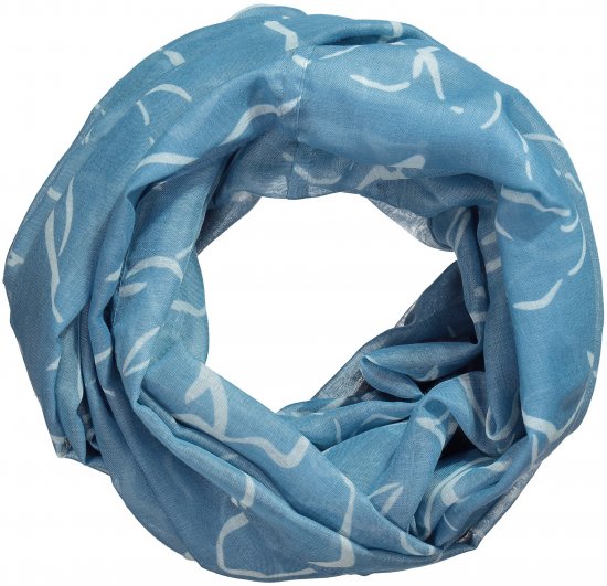 Ulla Popken Patterned Infinity Scarf Blue - Akcesoria - 
