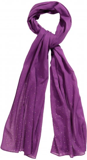 Ulla Popken Rhinestone Scarf Purple - Akcesoria - 