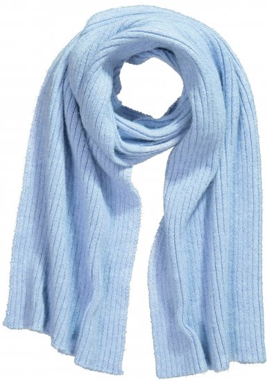 Ulla Popken Ribbed Knit Scarf Blue - Akcesoria - 