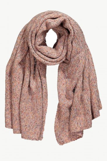 Ulla Popken Heather Knit Wool Blend Scarf Dark Pink - Akcesoria - 