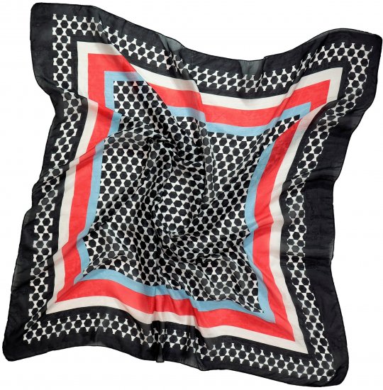 Ulla Popken Silk Scarf Black - Akcesoria - 