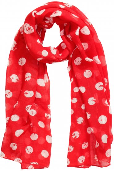 Ulla Popken Polka Dot Scarf Neon Red - Akcesoria - 