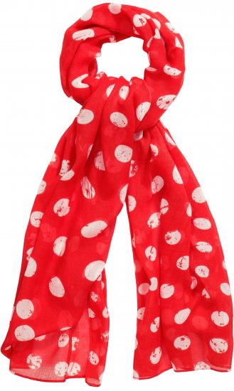 Ulla Popken Polka Dot Scarf Neon Red - Akcesoria - 