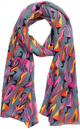 Ulla Popken Pepper Print Scarf Coral - Akcesoria - 