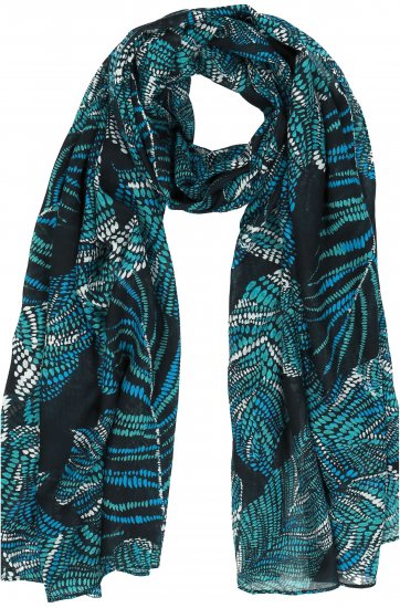 Ulla Popken Leaf Dot Scarf Navy - Akcesoria - 