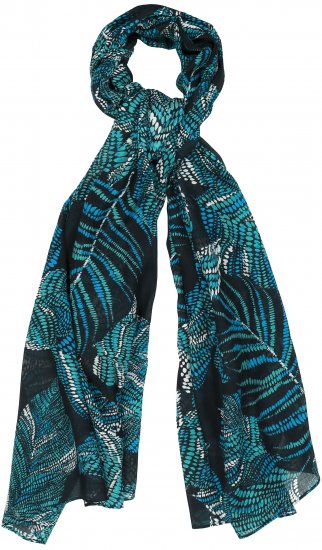 Ulla Popken Leaf Dot Scarf Navy - Akcesoria - 