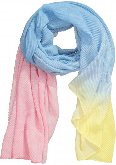 Ulla Popken Pleated Color Gradient Scarf Light Blue - Akcesoria - 