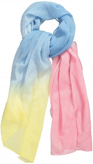 Ulla Popken Pleated Color Gradient Scarf Light Blue - Akcesoria - 