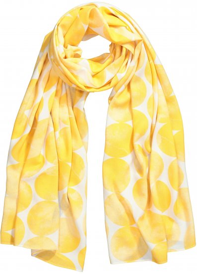 Ulla Popken Circle Print Scarf Yellow - Akcesoria - 