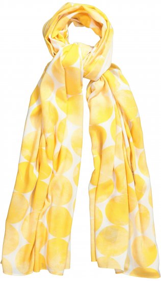 Ulla Popken Circle Print Scarf Yellow - Akcesoria - 