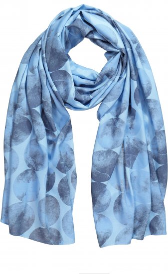 Ulla Popken Circle Print Scarf Blue - Akcesoria - 