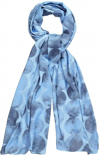 Ulla Popken Circle Print Scarf Blue - Akcesoria - 