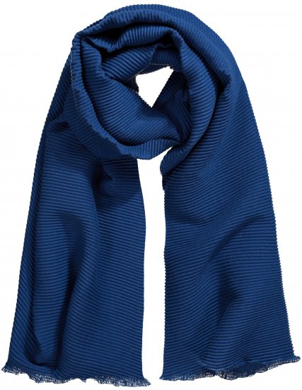 Ulla Popken Pleated Lightweight Scarf Dark Blue - Akcesoria - 