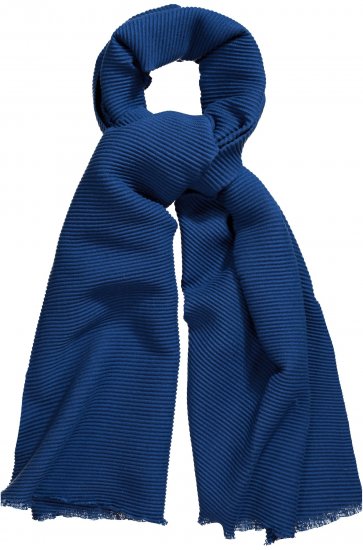 Ulla Popken Pleated Lightweight Scarf Dark Blue - Akcesoria - 
