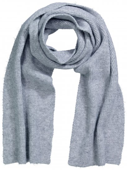 Ulla Popken Ribbed Knit Scarf Light Grey Melange - Akcesoria - 