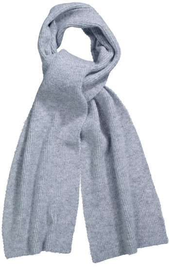Ulla Popken Ribbed Knit Scarf Light Grey Melange - Akcesoria - 