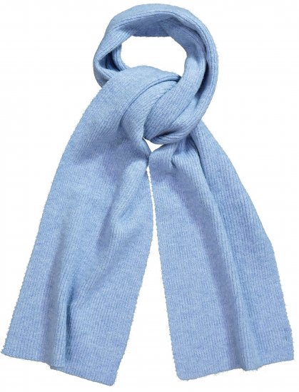 Ulla Popken Ribbed Knit Scarf Blue - Akcesoria - 