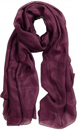 Ulla Popken Silk Scarf Aubergine - Akcesoria - 