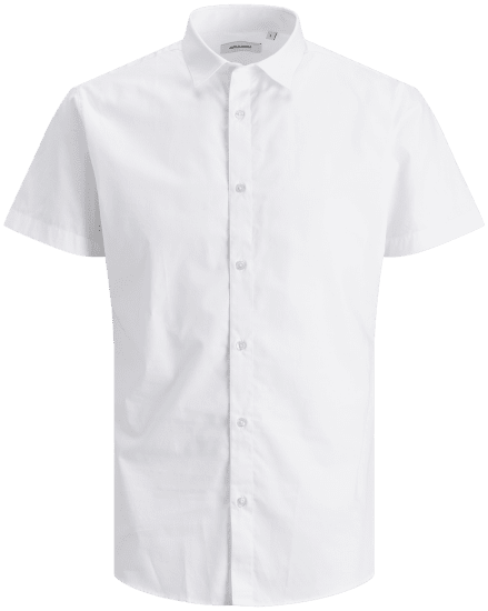 Jack & Jones JOE Shirt Short sleeve Plain Casual White - Koszule - Koszule 2XL-10XL