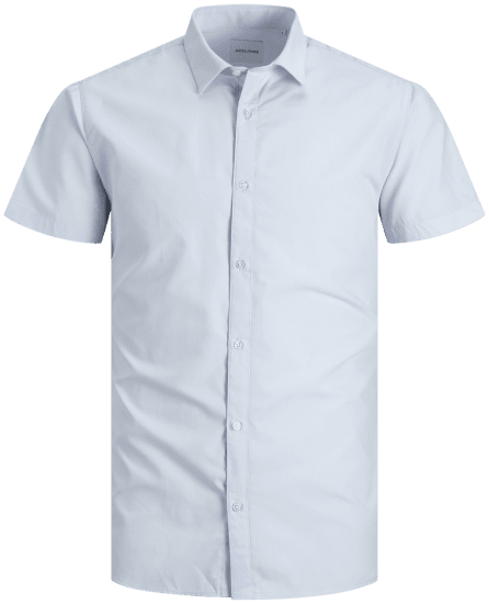 Jack & Jones JOE Shirt Short Sleeve Plain Casual Blue - Koszule - Koszule 2XL-10XL