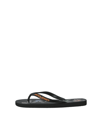 Jack & Jones Logo Palm Print Flip Flop Slippers Anthracite - Buty męskie 40-52 - 