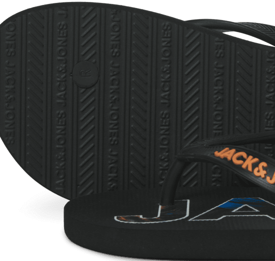 Jack & Jones Logo Palm Print Flip Flop Slippers Anthracite - Buty męskie 40-52 - 