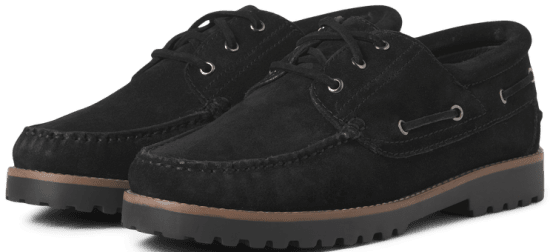 Jack & Jones Brooklyn Suede Boat Shoes Black - Buty męskie 40-52 - 